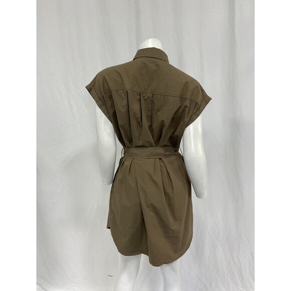 Matteau Mini Shirt Green Cotton Dress Size 1 - Picture 3 of 5